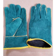 Защитная промышленная пряжа Сплит-кожаная сварка Рабочие защитные перчатки
